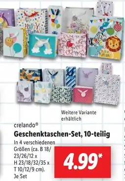 Lidl crelando Geschenktaschen-Set, 10-teilig Angebot
