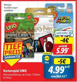 Lidl Kartenspiel UNO Angebot