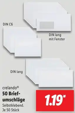 Lidl crelando 50 Briefumschläge Angebot