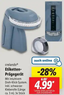 Lidl crelando Etiketten Prägegerät Angebot