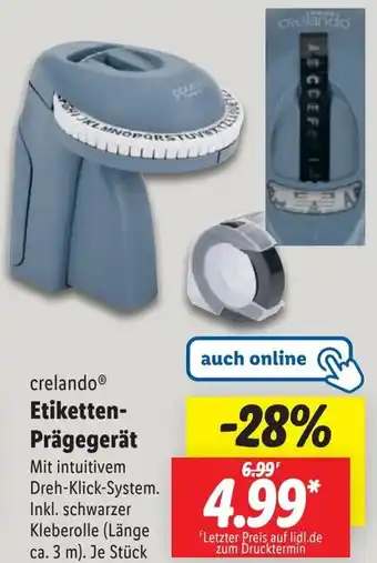 Lidl crelando Etiketten Prägegerät Angebot