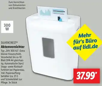 Lidl SILVERCREST Aktenvernichter Angebot