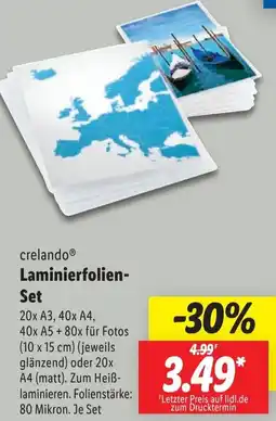 Lidl crelando Laminierfolien Set Angebot