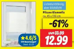 Lidl LICHTBLICK Plissee Klemmfix Angebot