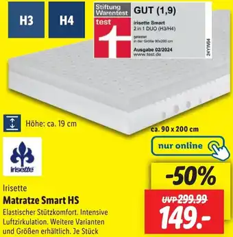 Lidl Irisette Matratze Smart HS Angebot