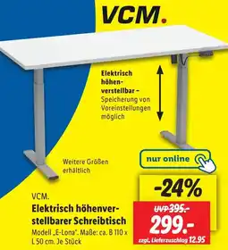 Lidl VCM Elektrisch höhenverstellbarer Schreibtisch Angebot