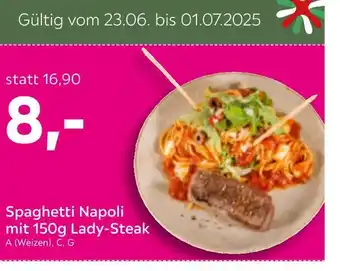 Mömax Spaghetti napoli mit 150g lady-steak Angebot