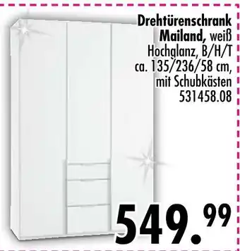 Möbel Boss Drehtürenschrank mailand Angebot
