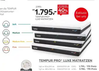 XXXLutz Tempur pro luxe matratzen Angebot