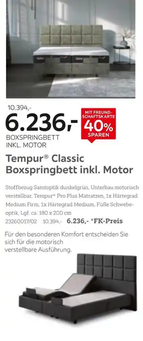 XXXLutz Tempur classic boxspringbett inkl. motor Angebot