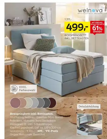 XXXLutz Welnova boxspringbett inkl. bettkasten Angebot