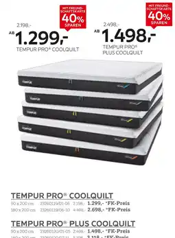 XXXLutz Tempur pro coolquilt oder plus coolquilt Angebot