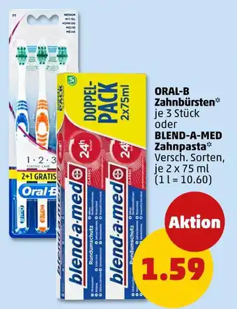 PENNY Oral-b oder blend-a-med zahnbürsten oder zahnpasta Angebot