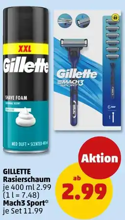 PENNY Gillette rasierschaum oder mach3 sport Angebot