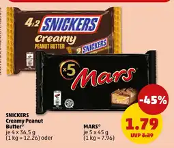 PENNY Snickers oder mars creamy peanut butter Angebot