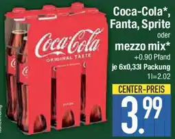 E-Center Coca-Cola, Fanta, Sprite oder mezzo mix Angebot