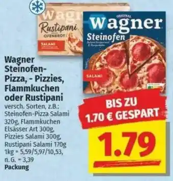 NP Discount Wagner Steinofen Pizza, Pizzies, Flammkuchen oder Rustipani Angebot