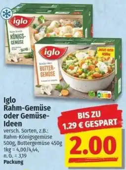 NP Discount Iglo Rahm-Gemüse oder Gemüse-Ideen Angebot