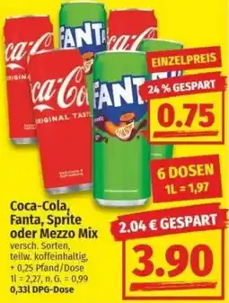 NP Discount Coca-Cola, Fanta, Sprite oder Mezzo Mix Angebot
