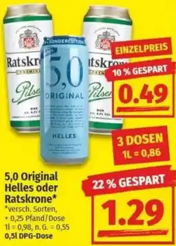 NP Discount 5,0 Original Helles oder Ratskrone Angebot