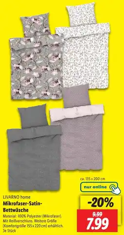 Lidl LIVARNO home Mikrofaser-Satin Bettwäsche Angebot