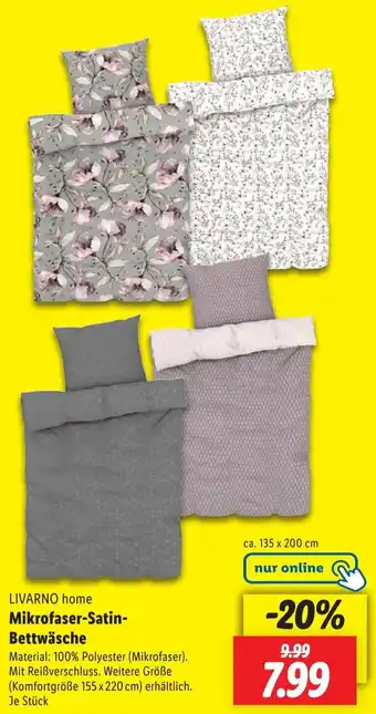 Lidl LIVARNO home Mikrofaser-Satin Bettwäsche Angebot