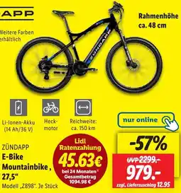 Lidl ZÜNDAPP E-Bike Mountainbike, 27,5" Angebot