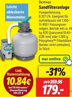 Lidl Bestway Sandfilteranlage Angebot