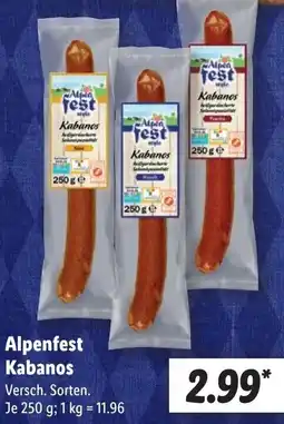 Lidl Alpenfest Kabanos Angebot
