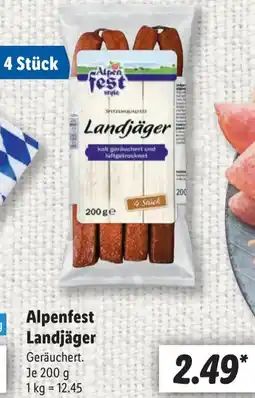Lidl Alpenfest Landjäger Angebot
