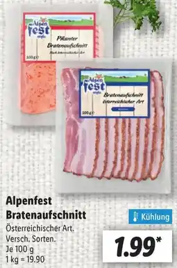 Lidl Alpenfest Bratenaufschnitt Angebot