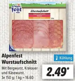 Lidl Alpenfest Wurstaufschnitt Angebot