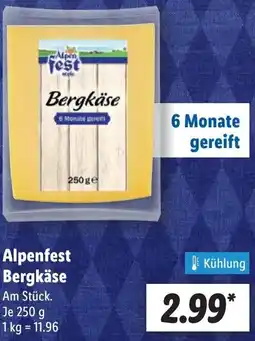 Lidl Alpenfest Bergkäse Angebot