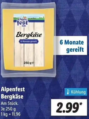 Lidl Alpenfest Bergkäse Angebot