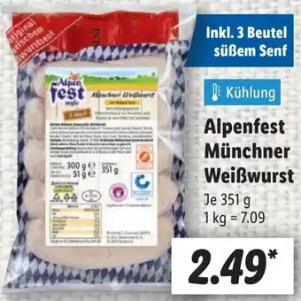 Lidl Alpenfest Münchner Weißwurst Angebot