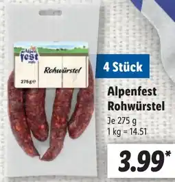 Lidl Alpenfest Rohwürstel Angebot