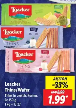 Lidl Loacker Thins/Wafer Angebot