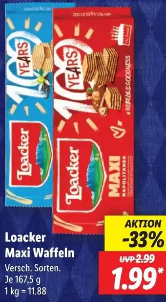 Lidl Loacker Maxi Waffeln Angebot