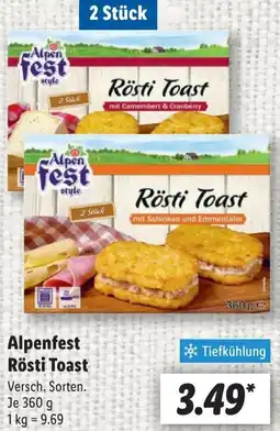 Lidl Alpenfest Rösti Toast Angebot