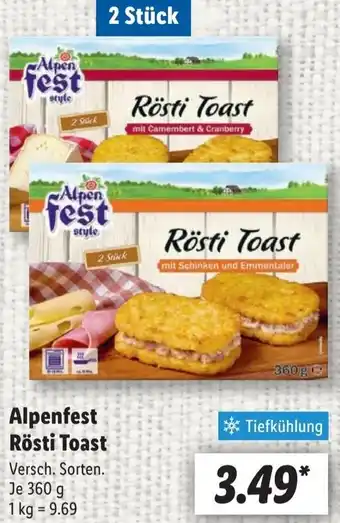 Lidl Alpenfest Rösti Toast Angebot