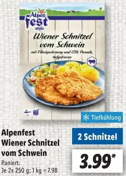 Lidl Alpenfest Wiener Schnitzel vom Schwein Angebot