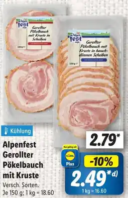 Lidl Alpenfest Gerollter Pökelbauch mit Kruste Angebot