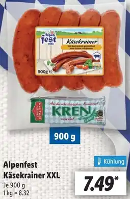 Lidl Alpenfest Käsekrainer XXL Angebot