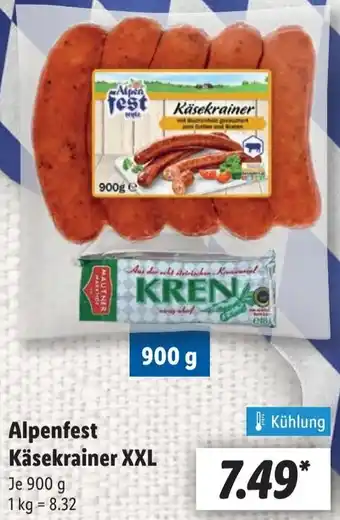 Lidl Alpenfest Käsekrainer XXL Angebot