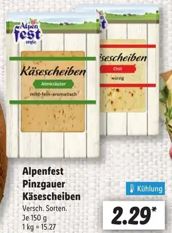 Lidl Alpenfest Pinzgauer Käsescheiben Angebot