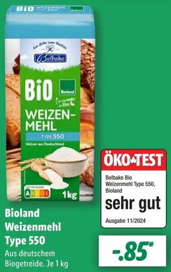 Lidl Bioland Weizenmehl Type 550 Angebot