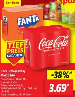 Lidl Coca-Cola/Fanta/ Mezzo Mix Angebot