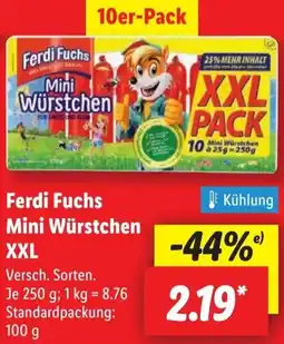 Lidl Ferdi Fuchs Mini Würstchen XXL Angebot