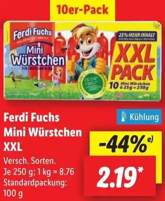 Lidl Ferdi Fuchs Mini Würstchen XXL Angebot