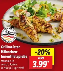 Lidl Grillmeister Hähnchen Innenfiletspieße Angebot